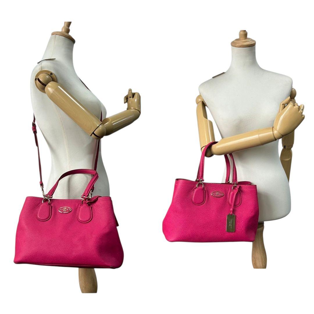 コーチ ハンドバッグ ピンク プレーリー サッチェル 2way レザー 本革 トートバッグ ショルダーバッグ 斜め掛け可 ロゴプレート COACH s60