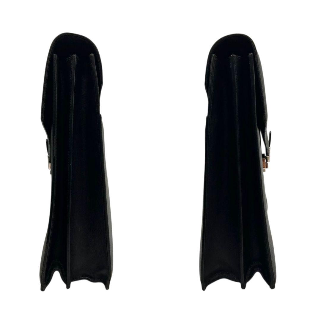 美品 ダンヒル フラップ レザー ビジネスバッグ ダークブラウン A4収納 自立可 シルバー金具 ロゴプレート トートバッグ ハンドバッグ 本革