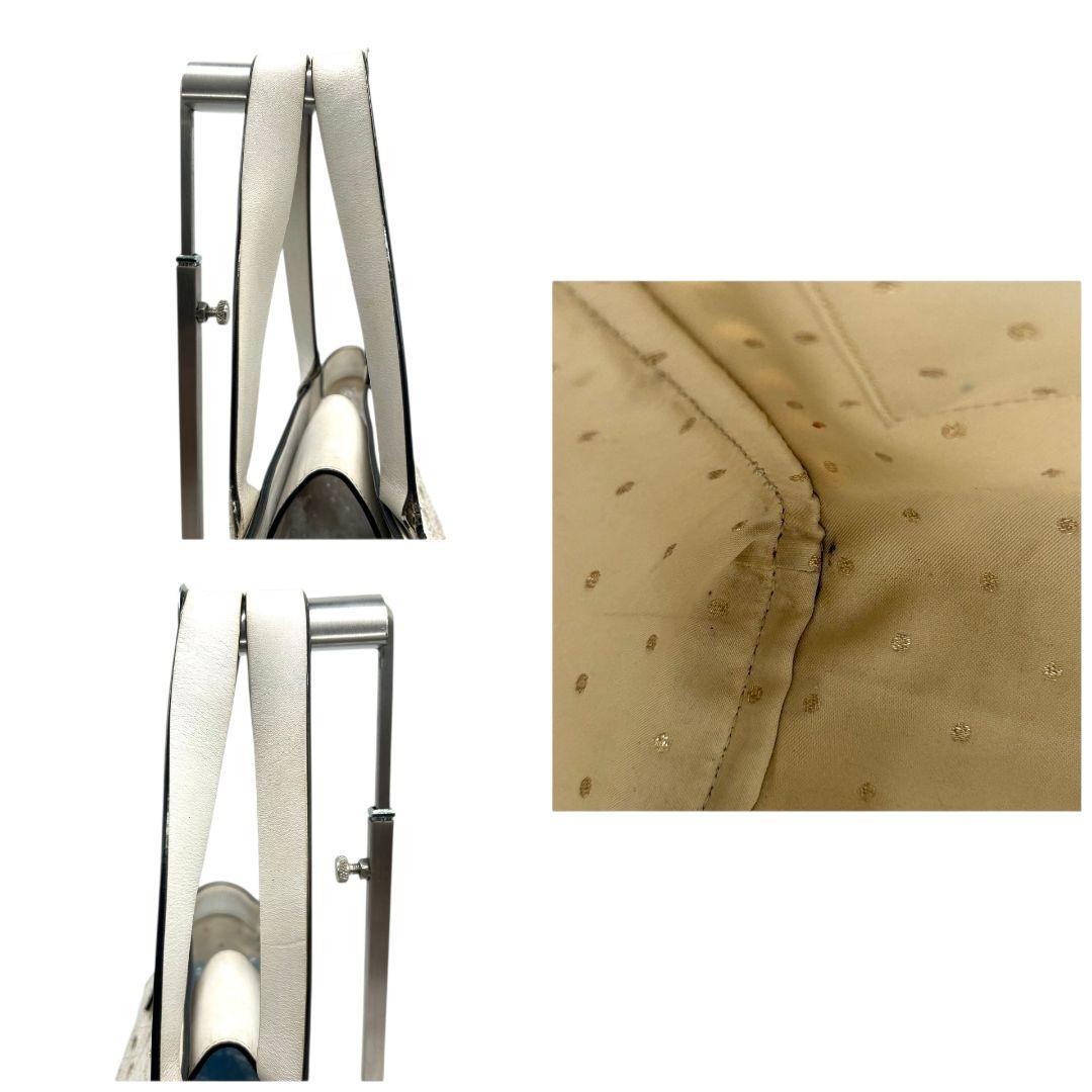 ケイトスペード ハンドバッグ 白 ホワイト パンチング ドット ワンショルダー トートバッグ A4収納 自立可 肩掛け可 レザー 本革 ロゴプレート s62 kate spade