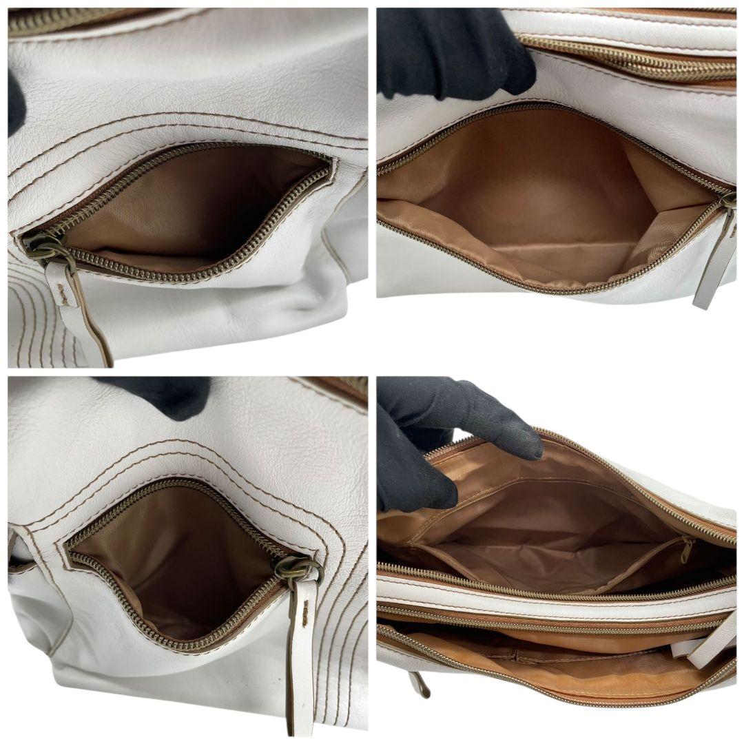 サンポー ハンドバッグ 白 ホワイト ワンショルダー トートバッグ 肩掛け可 レザー 本革 ゴールド金具 sanpo 上品 シンプル 通勤 通学 おしゃれ