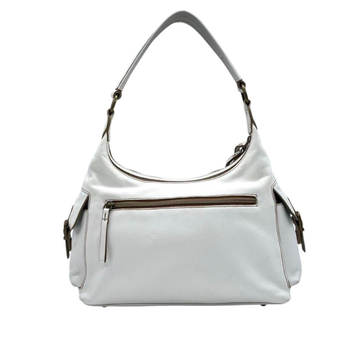 サンポー ハンドバッグ 白 ホワイト ワンショルダー トートバッグ 肩掛け可 レザー 本革 ゴールド金具 sanpo 上品 シンプル 通勤 通学 おしゃれ