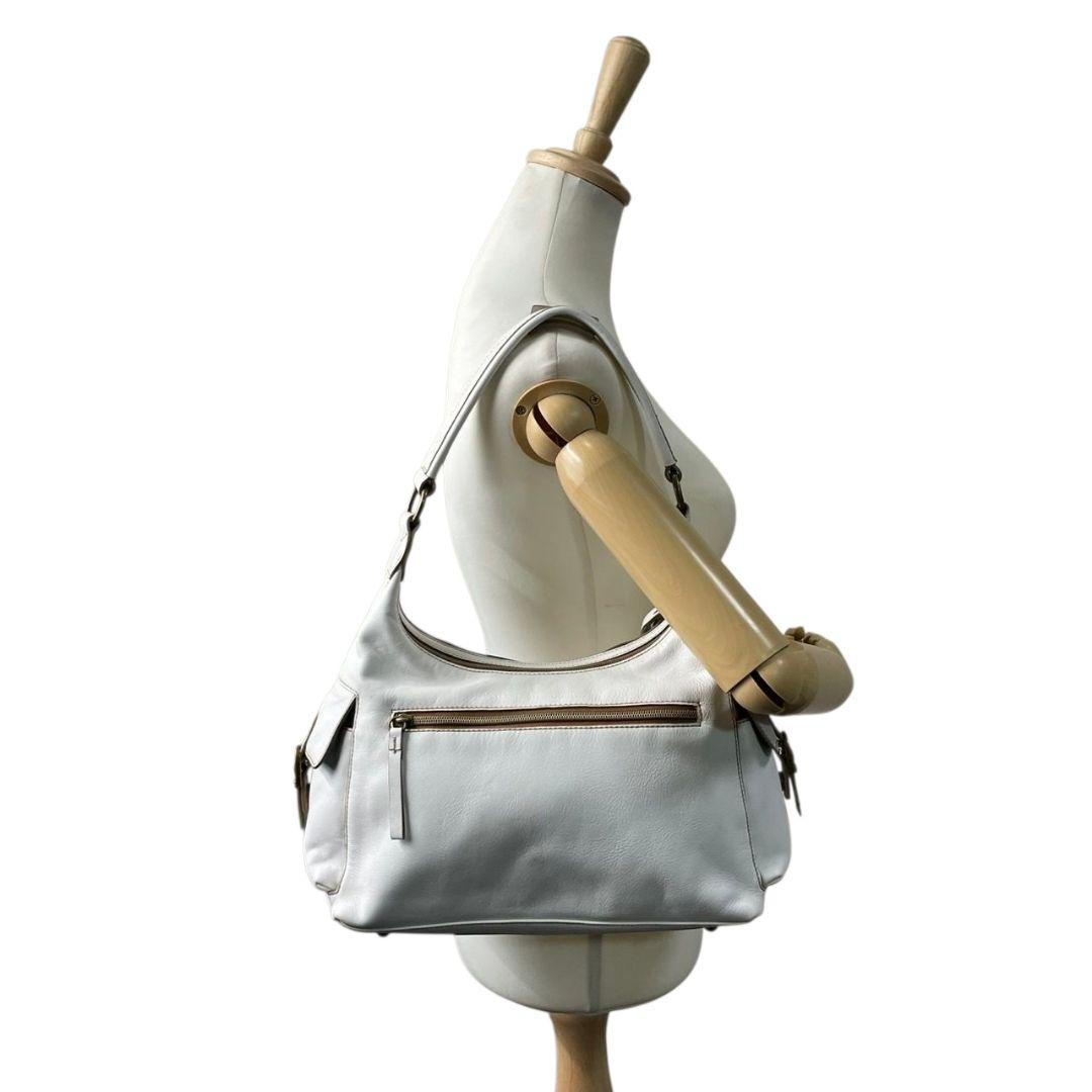 サンポー ハンドバッグ 白 ホワイト ワンショルダー トートバッグ 肩掛け可 レザー 本革 ゴールド金具 sanpo 上品 シンプル 通勤 通学 おしゃれ