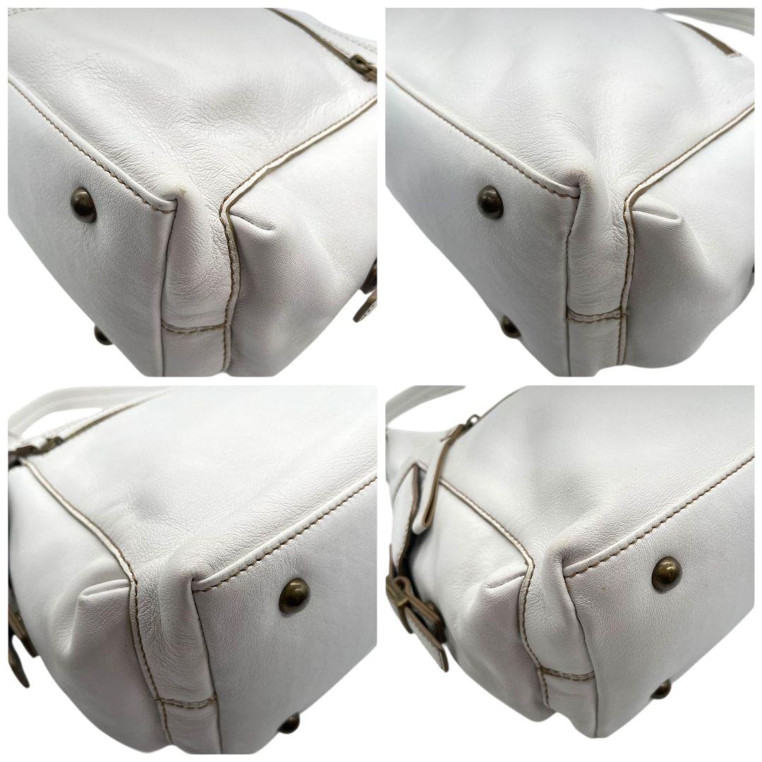 サンポー ハンドバッグ 白 ホワイト ワンショルダー トートバッグ 肩掛け可 レザー 本革 ゴールド金具 sanpo 上品 シンプル 通勤 通学 おしゃれ