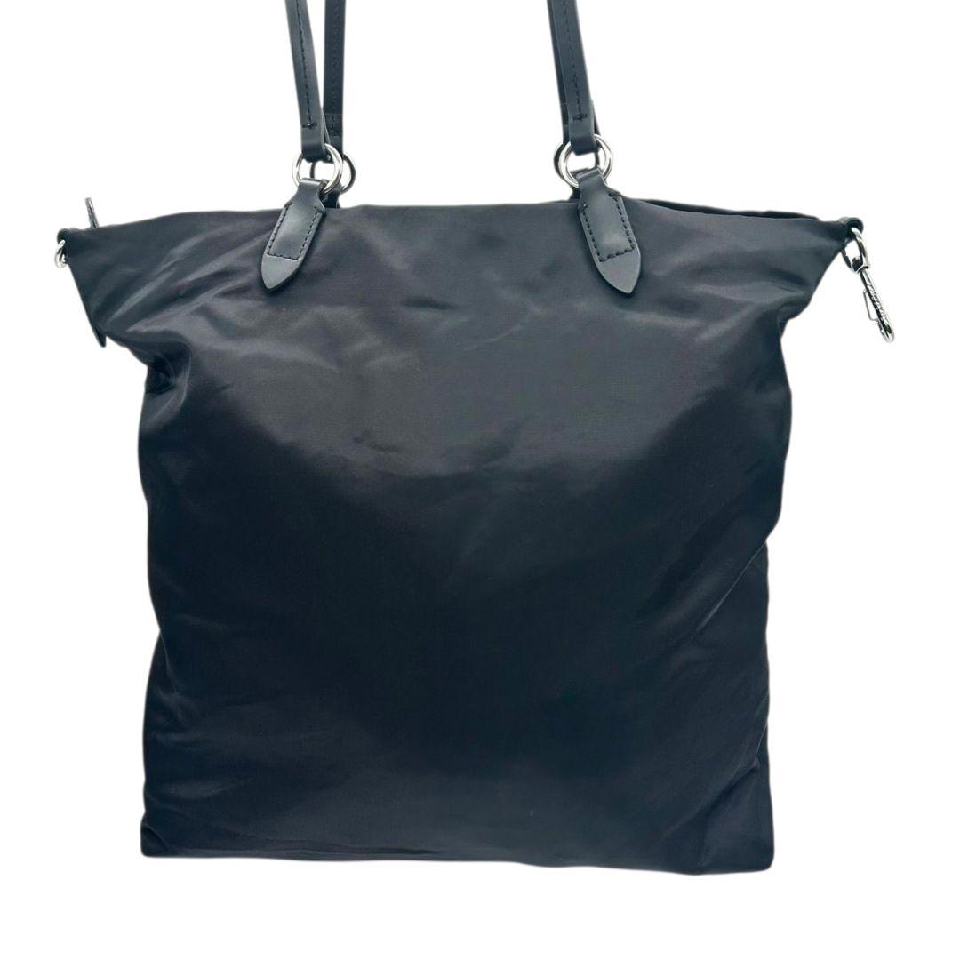 ラコステ トートバッグ 黒 ブラック ワニロゴ A4収納 ワンショルダー ナイロン ハンドバッグ 肩掛け可 シルバー金具 T7 LACOSTE 軽量 通勤 通学 おしゃれ