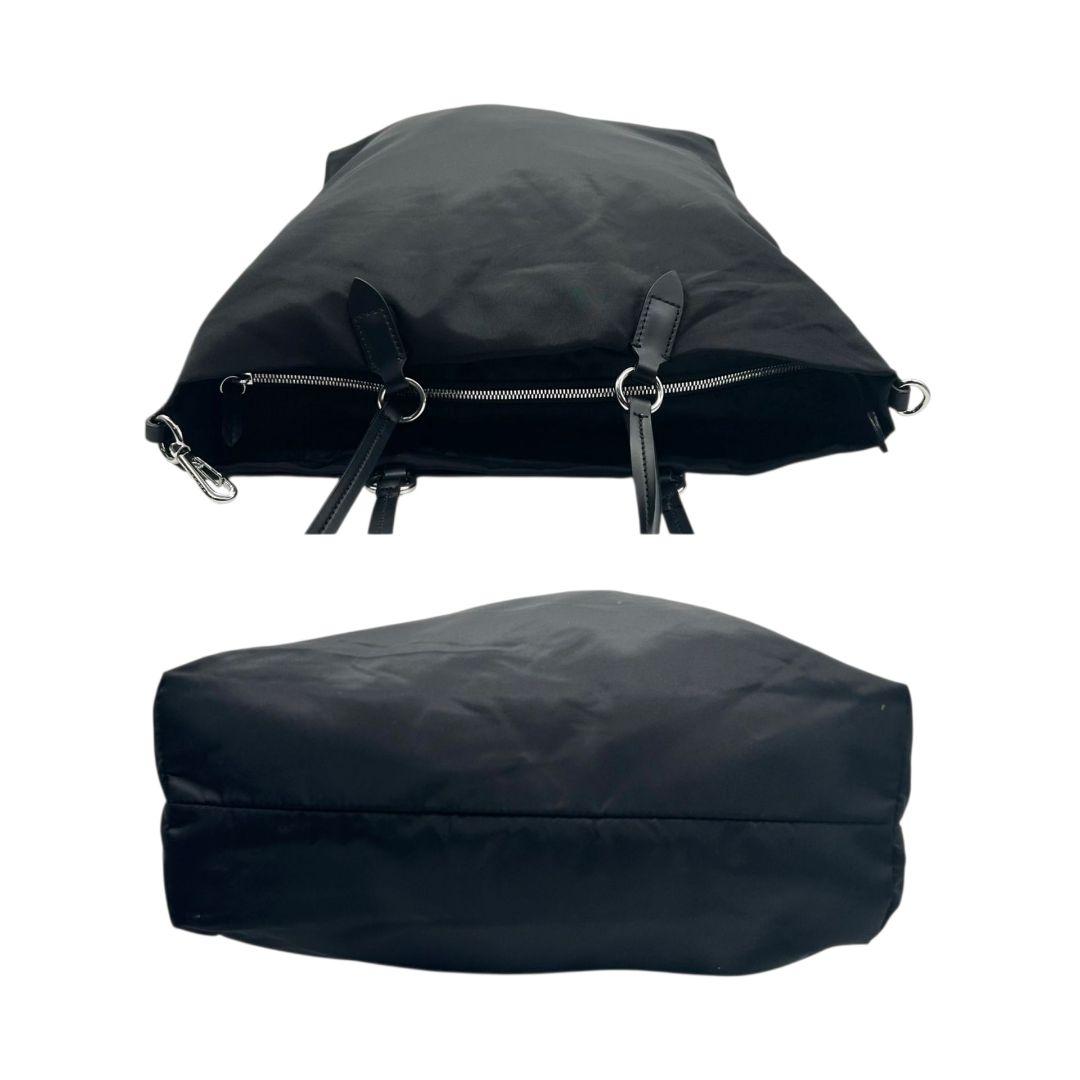 ラコステ トートバッグ 黒 ブラック ワニロゴ A4収納 ワンショルダー ナイロン ハンドバッグ 肩掛け可 シルバー金具 T7 LACOSTE 軽量 通勤 通学 おしゃれ