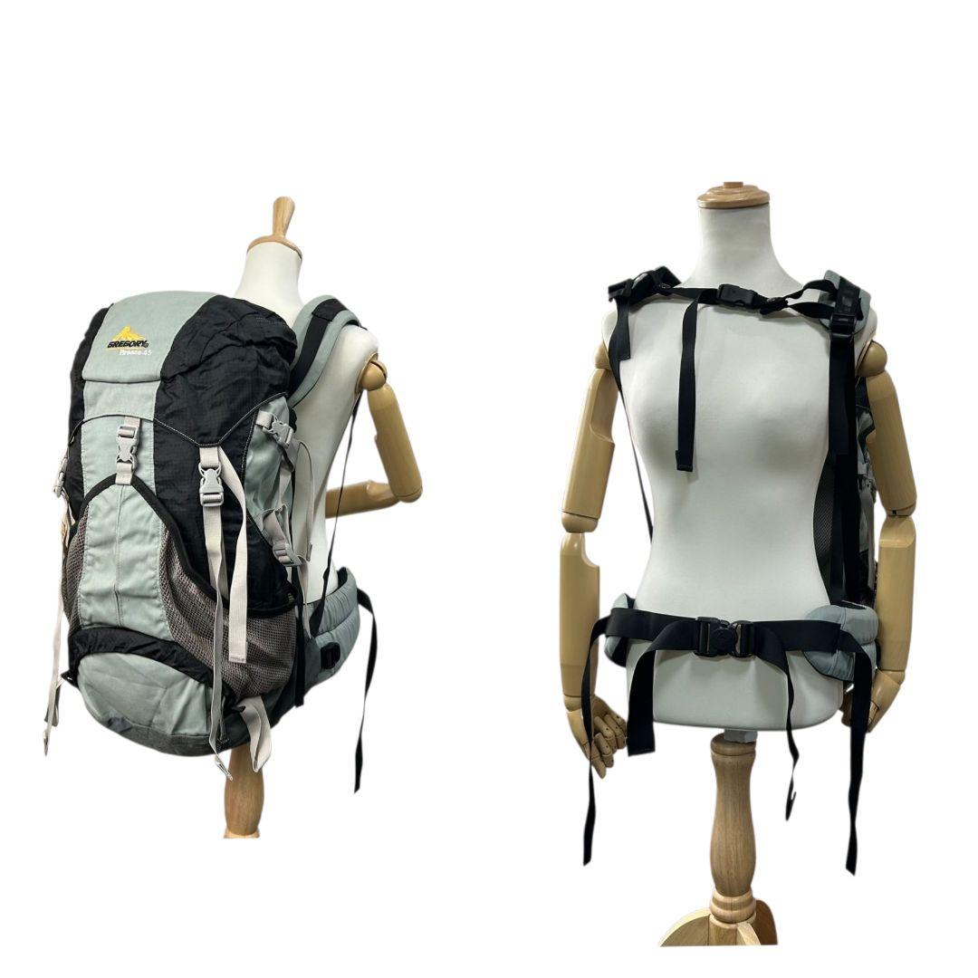 グレゴリー バックパック 黒 グレー Breeze 45 ロゴ ナイロン A4収納 ブラック GREGORY X 大容量 トレッキング アウトドア リュック デイパック 高機能 通気性 軽量