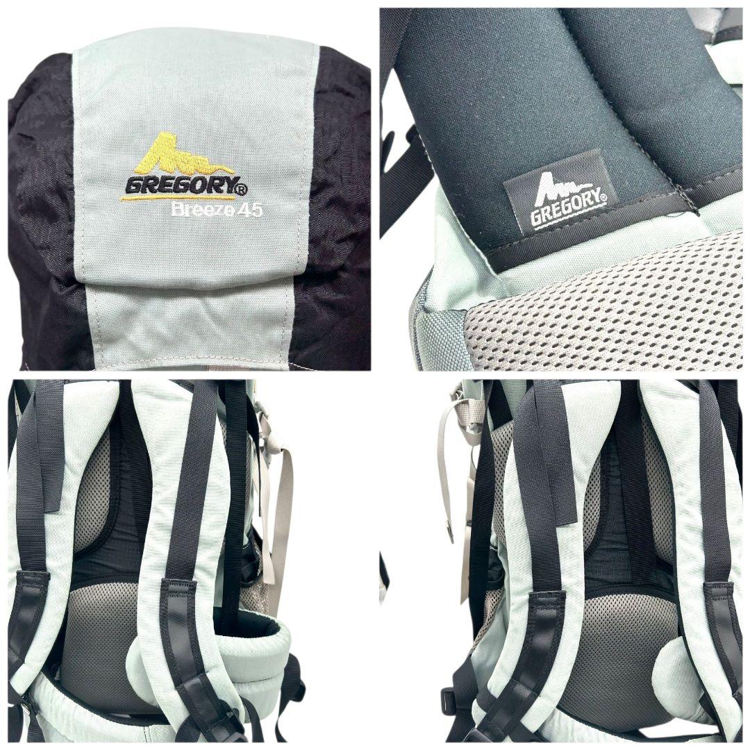 グレゴリー バックパック 黒 グレー Breeze 45 ロゴ ナイロン A4収納 ブラック GREGORY X 大容量 トレッキング アウトドア リュック デイパック 高機能 通気性 軽量