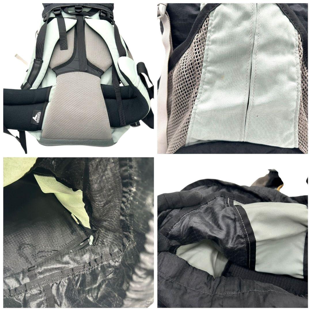 グレゴリー バックパック 黒 グレー Breeze 45 ロゴ ナイロン A4収納 ブラック GREGORY X 大容量 トレッキング アウトドア リュック デイパック 高機能 通気性 軽量