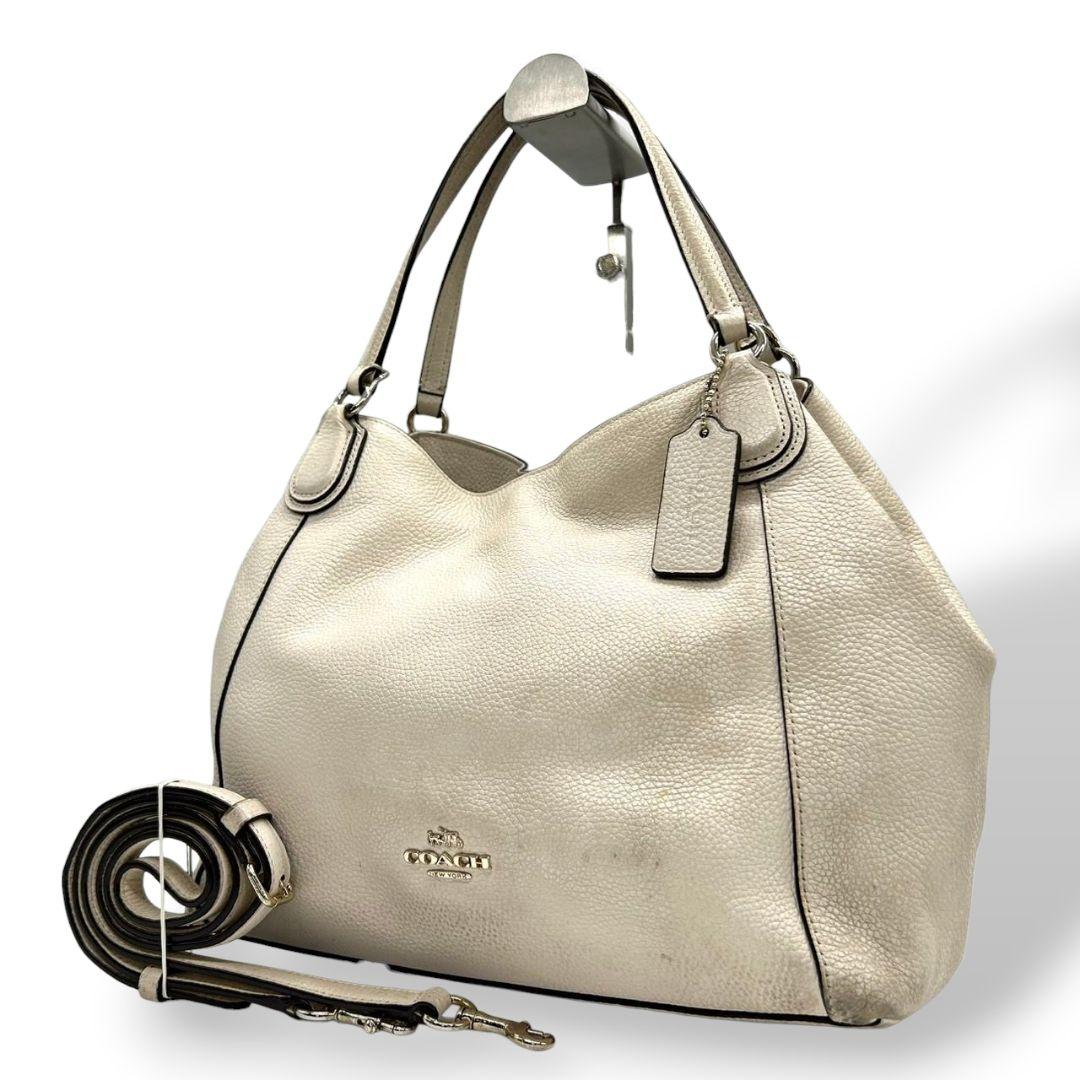 コーチ ハンドバッグ 白 レクシー 2way レザー ワンショルダー ロゴ トート ショルダー 斜め掛け可 本革 COACH s38