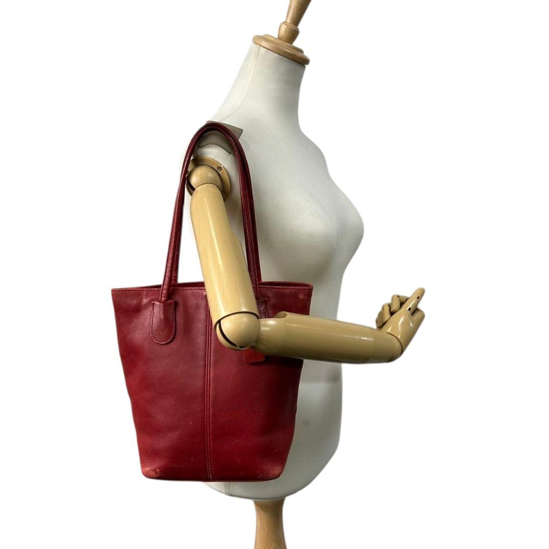 コーチ COACH トートバッグ オールドコーチ ハンドバッグ ワンショルダー 赤 レッド レザー 本革 肩掛け可 自立可 ロゴタグ 7304 レディース