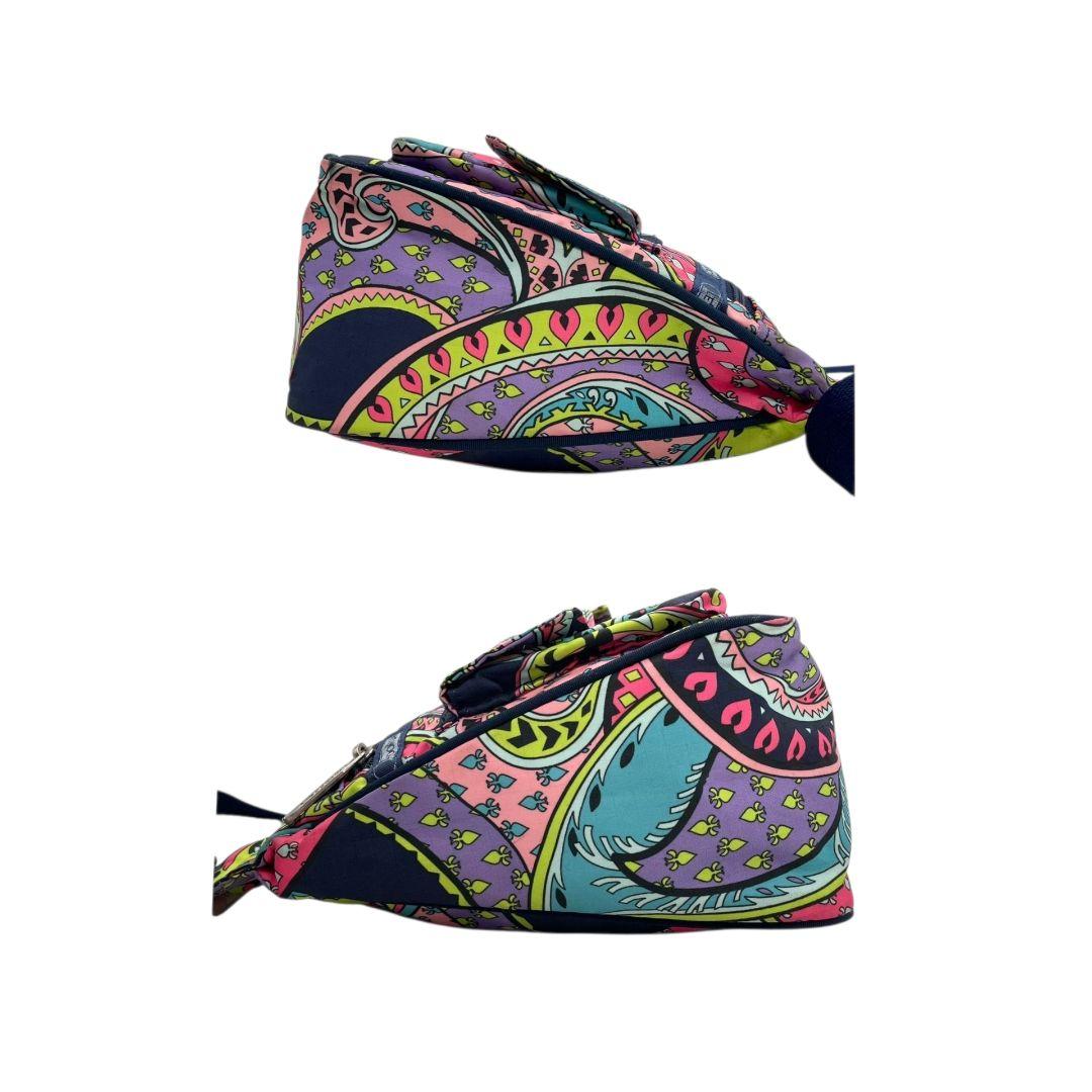 レスポートサック ショルダーバッグ ペイズリー柄 総柄 ネイビー ピンク パープル ナイロン 斜め掛け可 ロゴ u5 バッグ LeSportsac