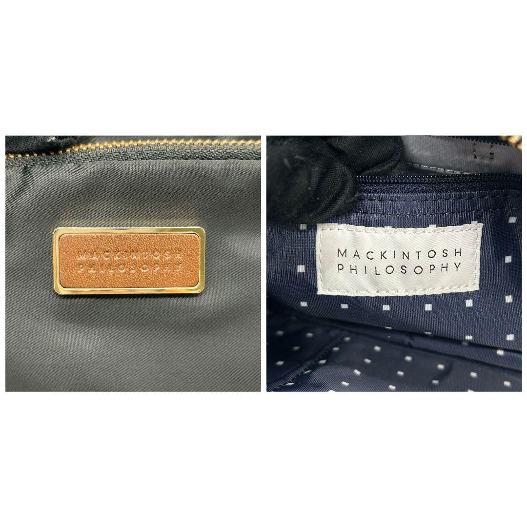 美品 マッキントッシュフィロソフィー ショルダーバッグ 黒 ブラック ナイロン 斜め掛け可 ロゴプレート ゴールド金具 軽量 MACKINTOSH PHILOSOPHY U6