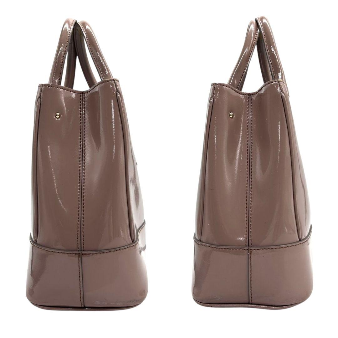 マックスマーラ ハンドバッグ パープル ロゴ エナメル トートバッグ s49 ゴールド金具 自立可 MAXMARA