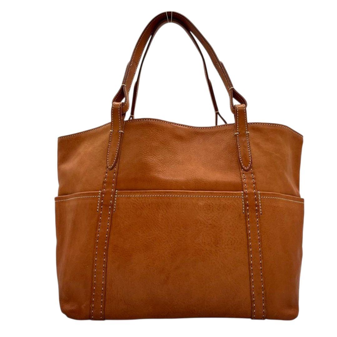 ゲンテン トートバッグ 茶 ポーチ付き A4収納 レザー 本革 ハンドバッグ ブラウン ワンショルダー バッグインバッグ 自立可 ロゴ genten s19 オシャレ 高級感