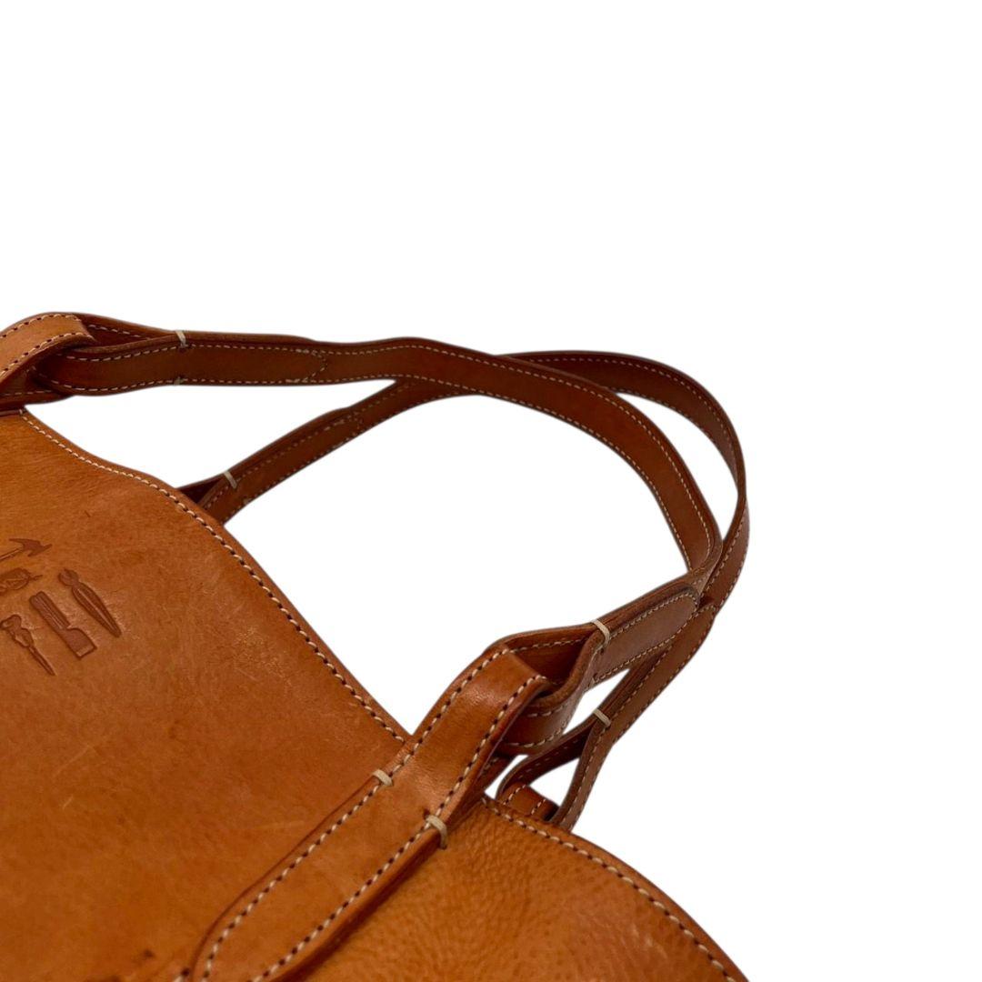 ゲンテン トートバッグ 茶 ポーチ付き A4収納 レザー 本革 ハンドバッグ ブラウン ワンショルダー バッグインバッグ 自立可 ロゴ genten s19 オシャレ 高級感