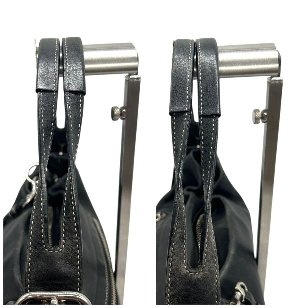 コーチ ショルダーバッグ ブラック 黒 ホーボー ワンショルダー レザー 本革 ハンドバッグ シルバー金具 ロゴタグ チャーム付き F01417 s43 COACH 上品 通勤