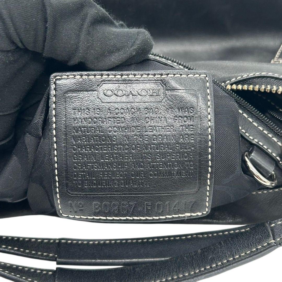 コーチ ショルダーバッグ ブラック 黒 ホーボー ワンショルダー レザー 本革 ハンドバッグ シルバー金具 ロゴタグ チャーム付き F01417 s43 COACH 上品 通勤