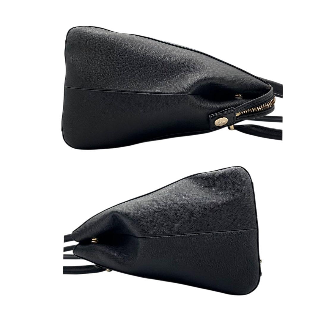 アニエスベー ボストンバッグ 黒 レザー 本革 ワンショルダー ロゴ トートバッグ A4収納 ハンドバッグ 肩掛け可 肩かけ可 ブラック ゴールド金具 agns b. s4 上品 高級感