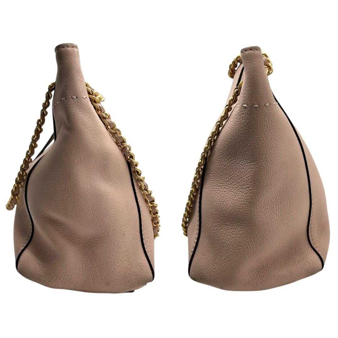 トリーバーチ デカロゴ 2way レザー トートバッグ ピンク 自立可 斜め掛け可 ワンショルダー ハンドバッグ ショルダーバッグ ゴールド金具 本革