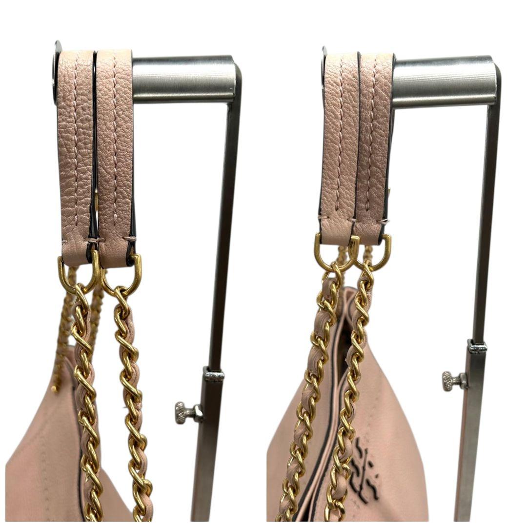 トリーバーチ デカロゴ 2way レザー トートバッグ ピンク 自立可 斜め掛け可 ワンショルダー ハンドバッグ ショルダーバッグ ゴールド金具 本革