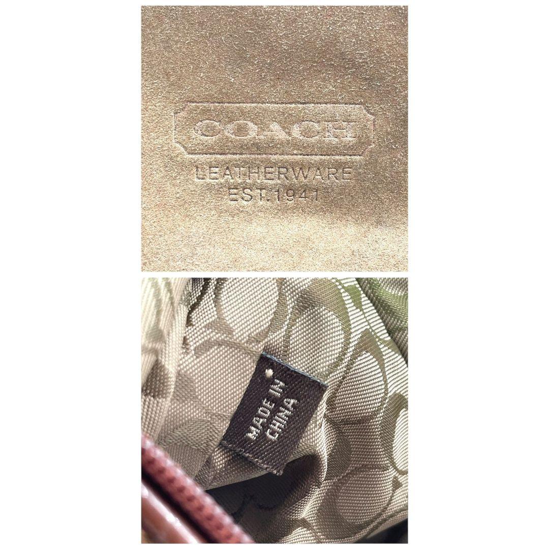 コーチ　ハンドバッグ　ベージュ　スウェード　レザー　本革　ロゴ　ブラウン　ミニバッグ　トートバッグ　ショルダー可　上品デザイン　COACH　s15