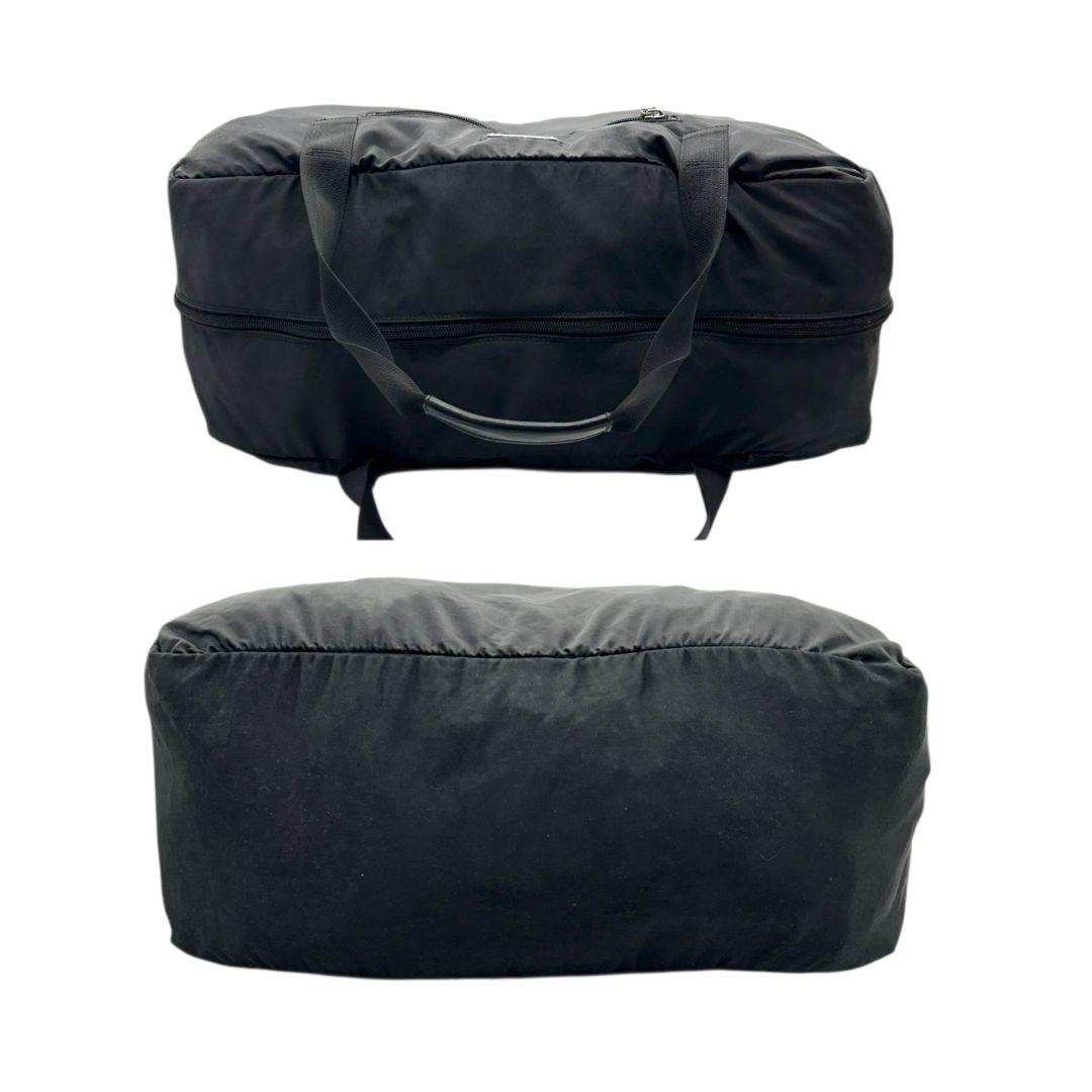 GUCCI グッチ ボストンバッグ ナイロン 黒 ブラック A4収納可 自立可 トートバッグ ハンドバッグ ワンショルダー 肩掛け可 ロゴプレート シルバー金具 X2 レディース メンズ