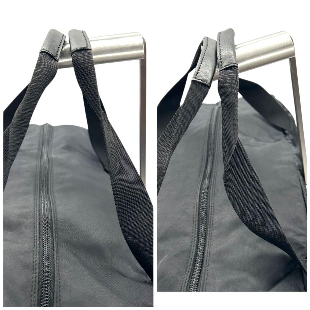 GUCCI グッチ ボストンバッグ ナイロン 黒 ブラック A4収納可 自立可 トートバッグ ハンドバッグ ワンショルダー 肩掛け可 ロゴプレート シルバー金具 X2 レディース メンズ