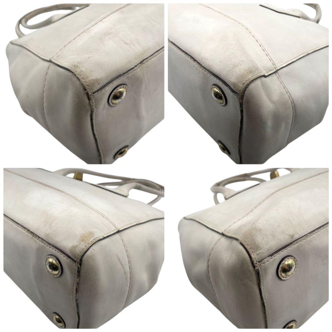 コーチ トートバッグ 白 ターンロック ワンショルダー COACH レザー u15 ハンドバッグ 肩掛け可 肩かけ可 本革 ホワイト ゴールド金具 11554