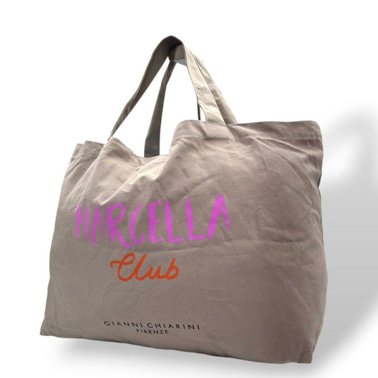 ジャンニキャリーニ トートバッグ グレージュ マルチェッラ キャンバス s62 A4収納 ワンショルダー ハンドバッグ ベージュ ピンク オレンジ ロゴ 肩掛け可 肩かけ可 GIANNI CHIARINI