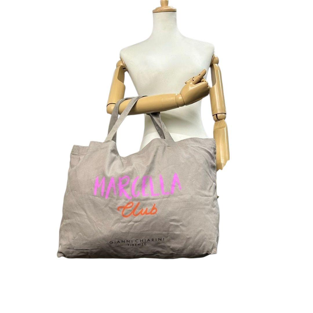 ジャンニキャリーニ トートバッグ グレージュ マルチェッラ キャンバス s62 A4収納 ワンショルダー ハンドバッグ ベージュ ピンク オレンジ ロゴ 肩掛け可 肩かけ可 GIANNI CHIARINI