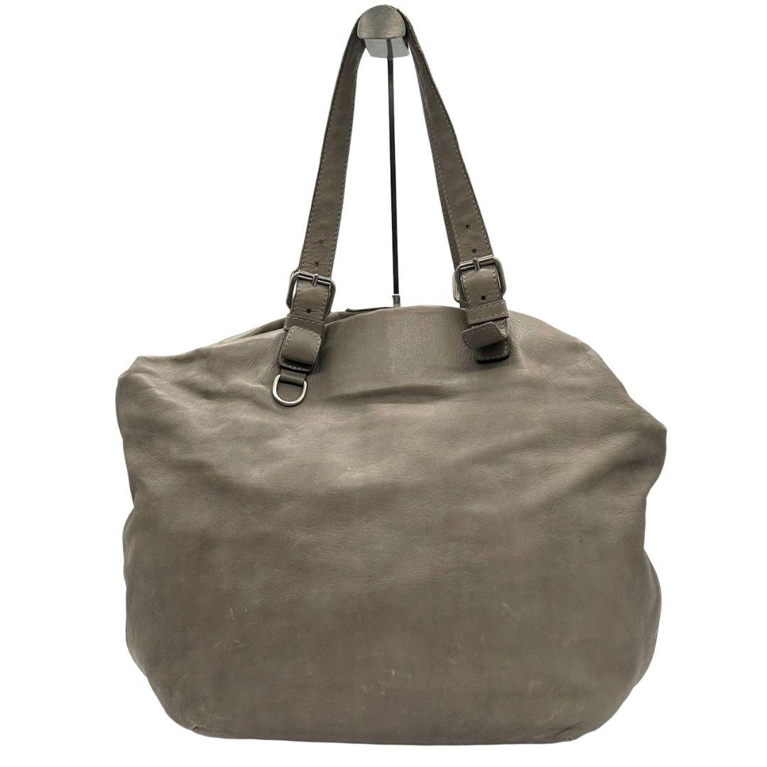 トラモンターノ トートバッグ グレー A4収納 ワンショルダー レザー 本革 ハンドバッグ 肩掛け可 シルバー金具 ロゴプレート T6 TRAMONTANO イタリア製 高級