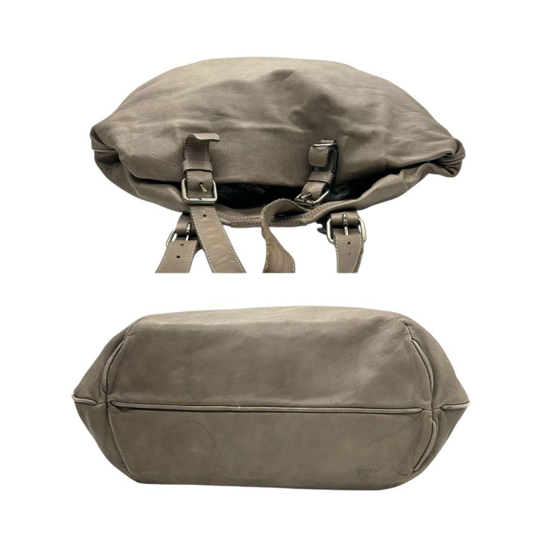 トラモンターノ トートバッグ グレー A4収納 ワンショルダー レザー 本革 ハンドバッグ 肩掛け可 シルバー金具 ロゴプレート T6 TRAMONTANO イタリア製 高級