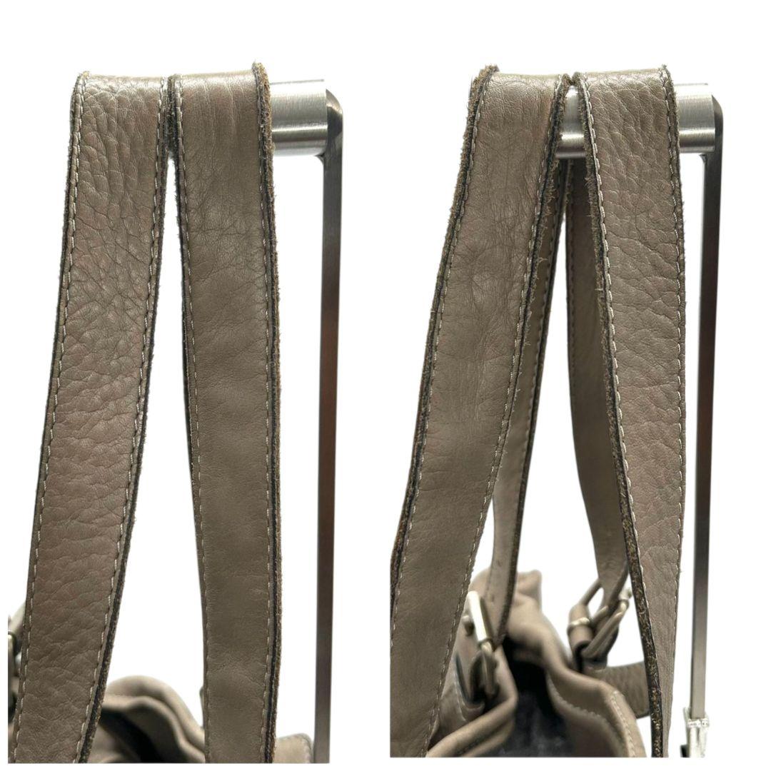 トラモンターノ トートバッグ グレー A4収納 ワンショルダー レザー 本革 ハンドバッグ 肩掛け可 シルバー金具 ロゴプレート T6 TRAMONTANO イタリア製 高級