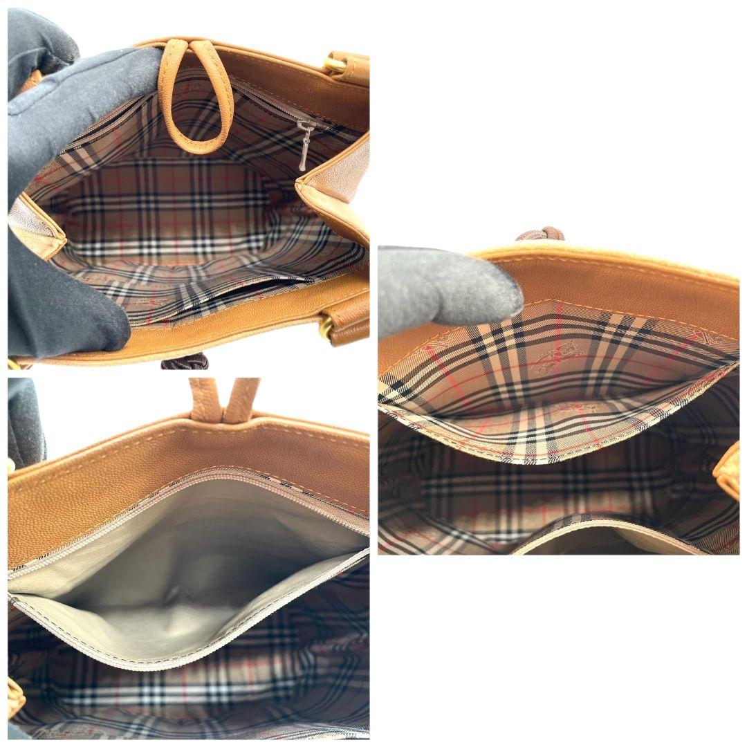 美品 バーバリー スウェード レザー ショルダーバッグ ベージュ ロゴ ワンショルダー ゴールド金具 ハンドバッグ トートバッグ