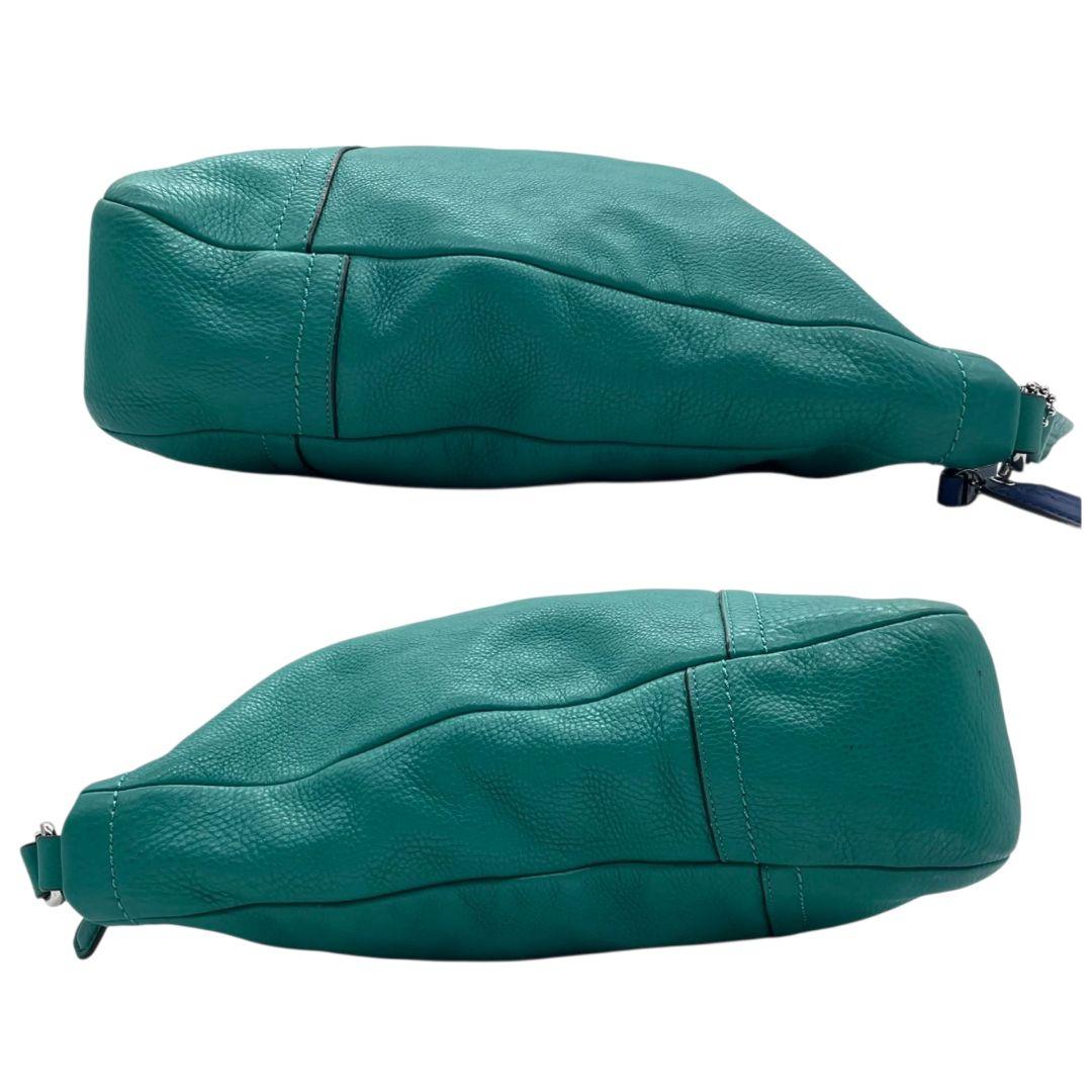 コーチ ハンドバッグ 緑 2way レザー 本革 パークレザー ホーボー s96 ショルダーバッグ エメラルドグリーン トートバッグ 斜め掛け可 ロゴプレート ロゴタグ シルバー金具 COACH D1357-F23293