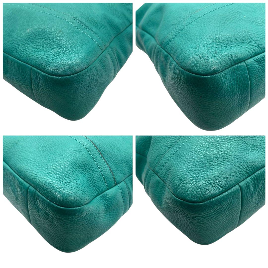 コーチ ハンドバッグ 緑 2way レザー 本革 パークレザー ホーボー s96 ショルダーバッグ エメラルドグリーン トートバッグ 斜め掛け可 ロゴプレート ロゴタグ シルバー金具 COACH D1357-F23293