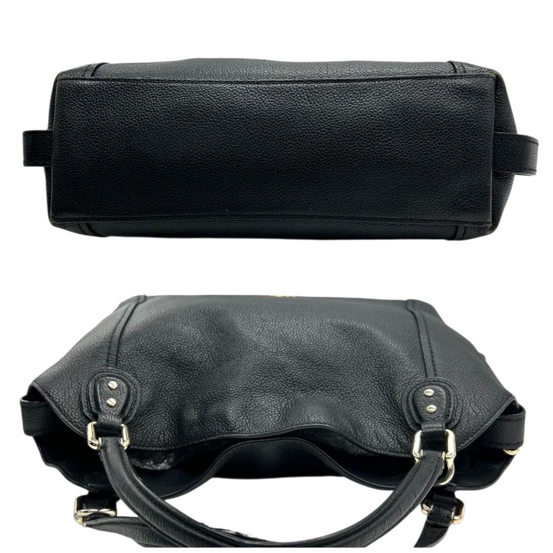 コーチ トートバッグ 黒 ブラック シグネチャー ハンプトンズ キャンバス レザー 本革 ワンショルダー ハンドバッグ 肩掛け可 シルバー金具 COACH G0851-F12843 s79