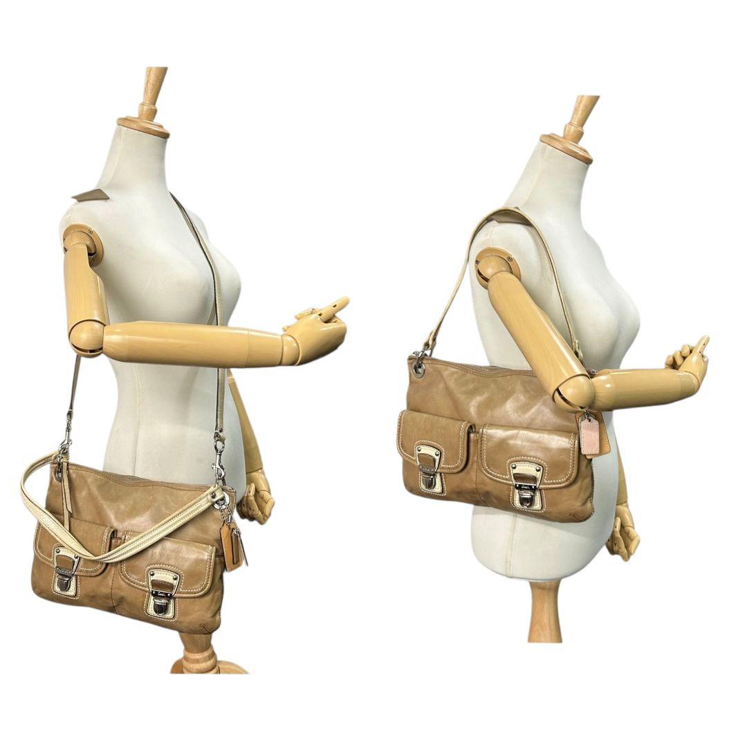 コーチ ショルダーバッグ ベージュ クリスティン 2way レザー 本革 ワンショルダー トートバッグ ハンドバッグ 斜め掛け可 ターンロック COACH s79