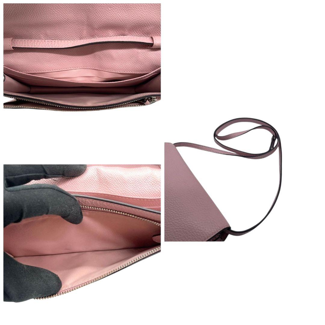 コーチ ショルダーバッグ ピンク フラップ ロゴ 斜め掛け可 レザー u13 シルバー金具 本革 COACH