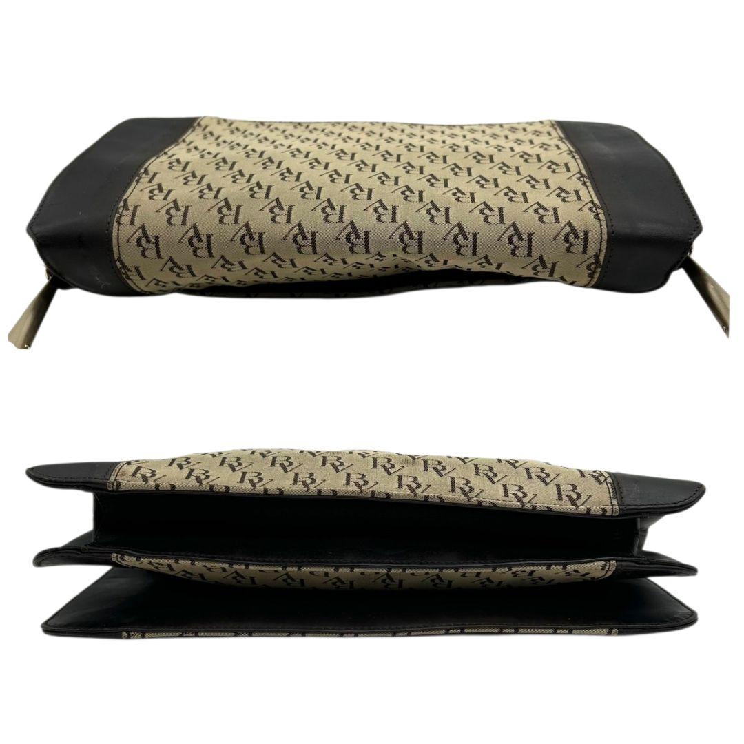 ボッテガヴェネタ BOTTEGA VENETA ショルダーバッグ モノグラム キャンバス レザー ブラウン 茶 本革 フラップ 自立可 カード付き J