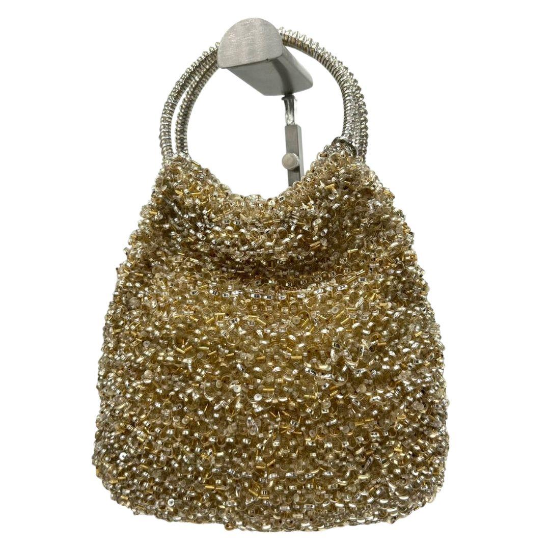 ANTEPRIMA アンテプリマ ハンドバッグ ゴールド シルバー ワイヤーバッグ ビーズ トートバッグ リングハンドル ラインストーン シルバー金具 s49 レディース 上品 高級感