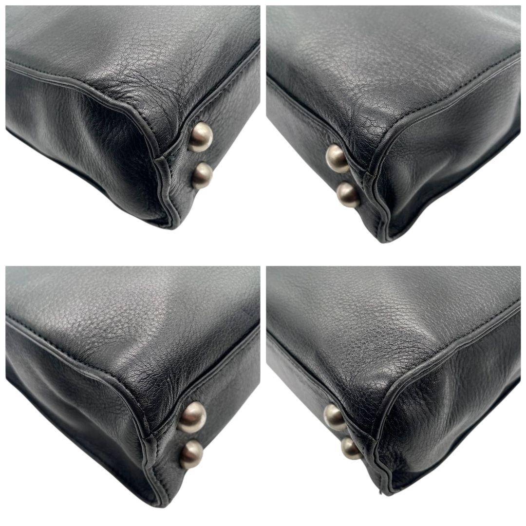 ジャンポールゴルチエ Jean Paul GAULTIER ビジネスバッグ ブラック 黒 ロゴ 2way レザー 本革 A4収納可 ショルダーバッグ トートバッグ ハンドバッグ 型押し シルバー金具 S4