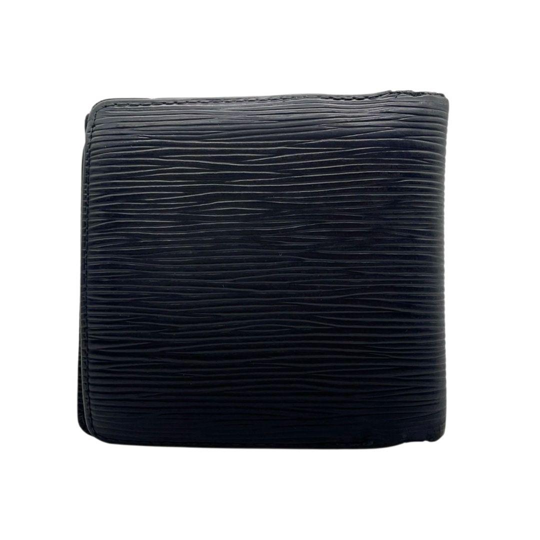 ルイヴィトン 二つ折り財布 黒 ブラック エピ ロゴ レザー 本革 コンパクトウォレット 高級感 シンプル LOUIS VUITTON W1