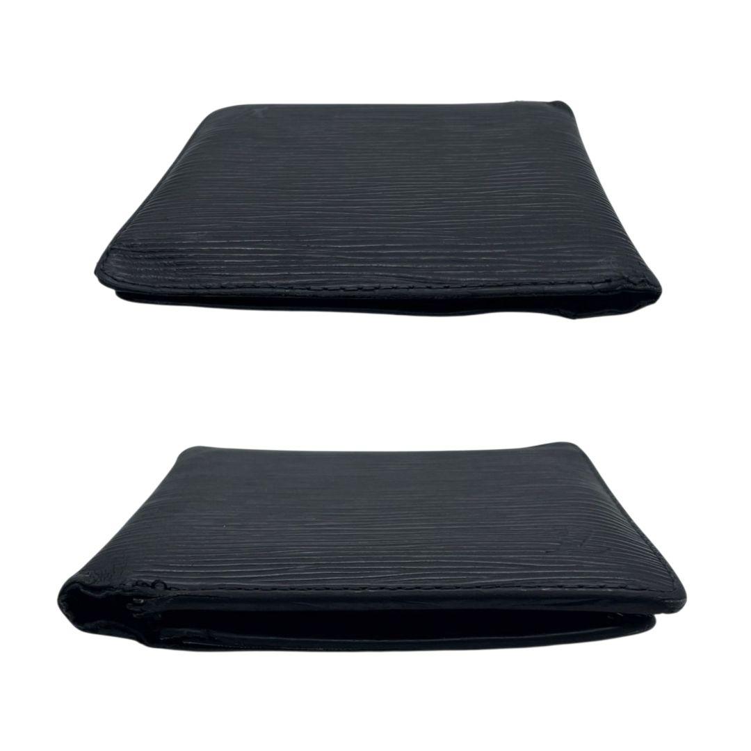 ルイヴィトン 二つ折り財布 黒 ブラック エピ ロゴ レザー 本革 コンパクトウォレット 高級感 シンプル LOUIS VUITTON W1