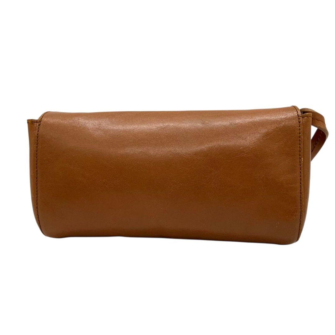 フルラ FURLA ショルダーバッグ 斜め掛け可 茶 ブラウン フラップ レザー 本革 ロゴプレート シルバー金具 T1 レディース