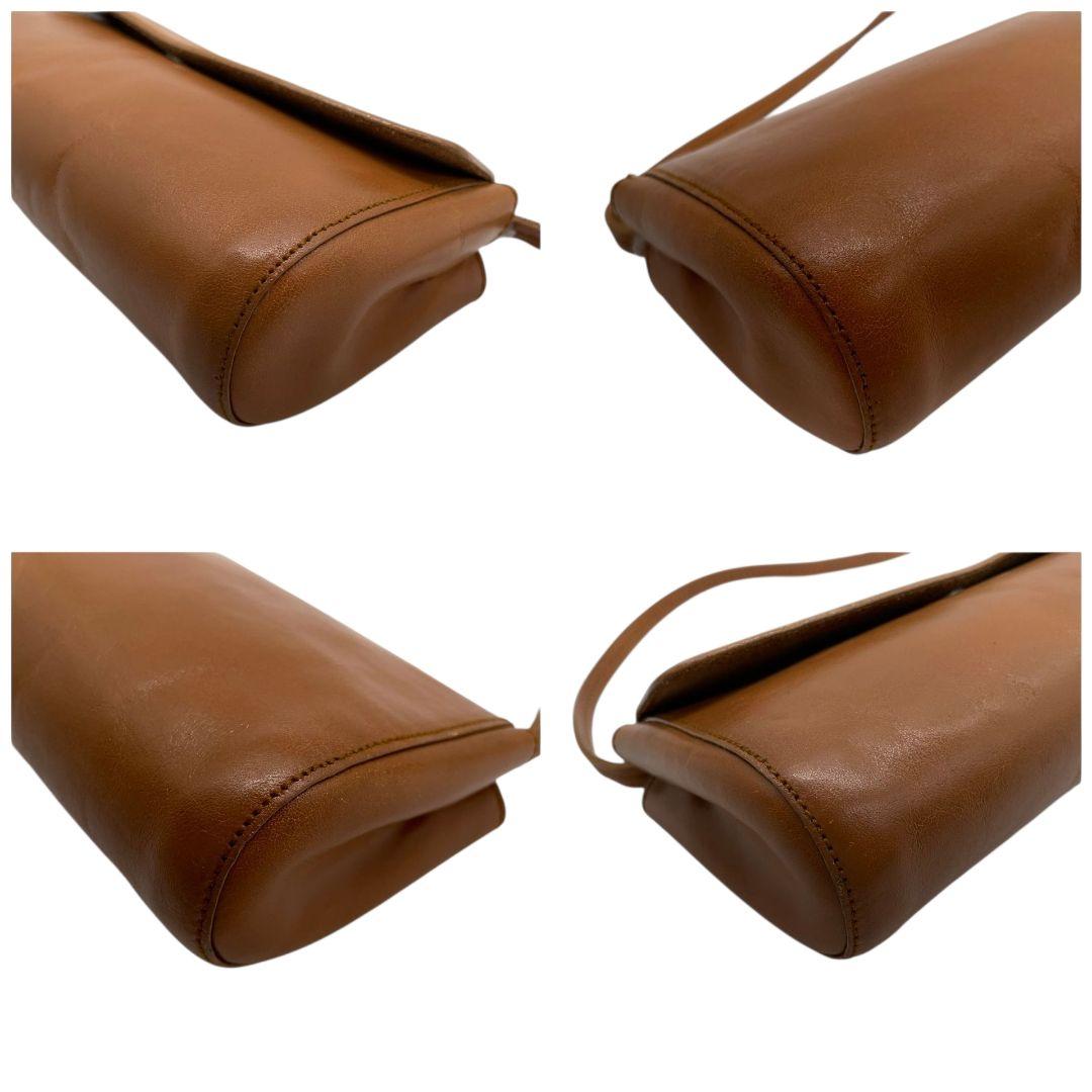 フルラ FURLA ショルダーバッグ 斜め掛け可 茶 ブラウン フラップ レザー 本革 ロゴプレート シルバー金具 T1 レディース