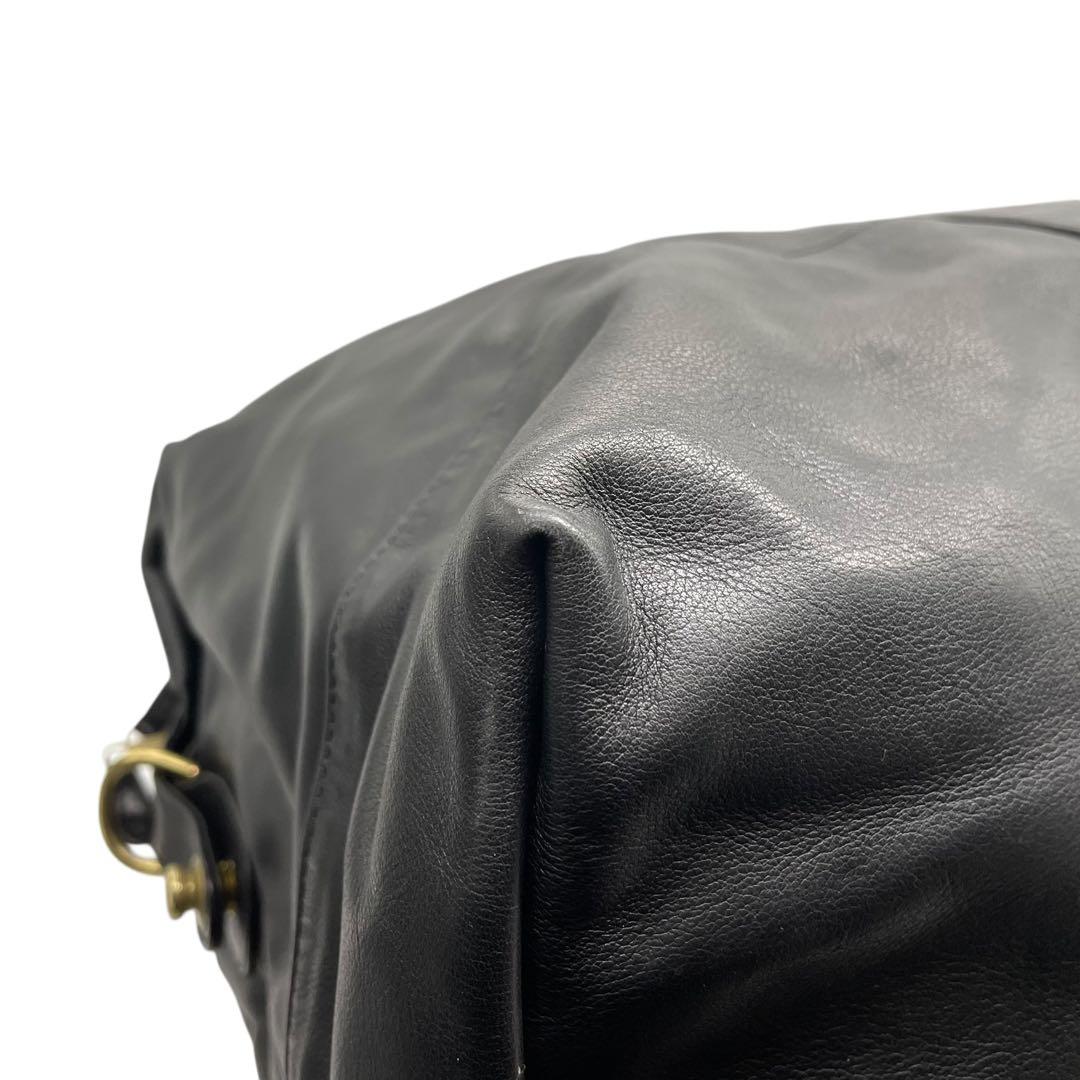 コーチ 特大 ボストンバッグ ブラック 2way レザー 斜め掛け可 クロスボディー 旅行 出張 大容量 ショルダーバッグ ハンドバッグ 本革 COACH ゴールド金具 クロシェット付き