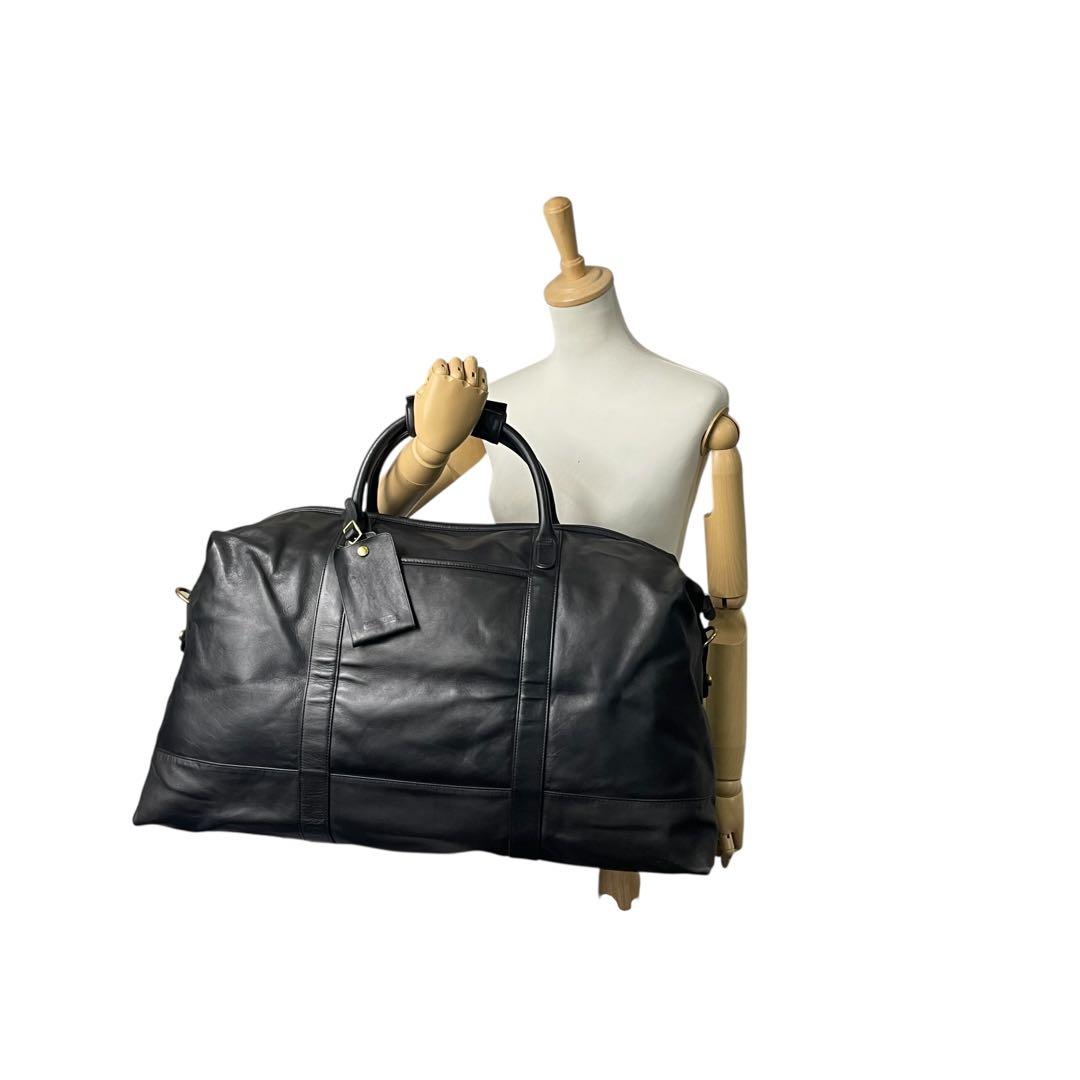 コーチ 特大 ボストンバッグ ブラック 2way レザー 斜め掛け可 クロスボディー 旅行 出張 大容量 ショルダーバッグ ハンドバッグ 本革 COACH ゴールド金具 クロシェット付き