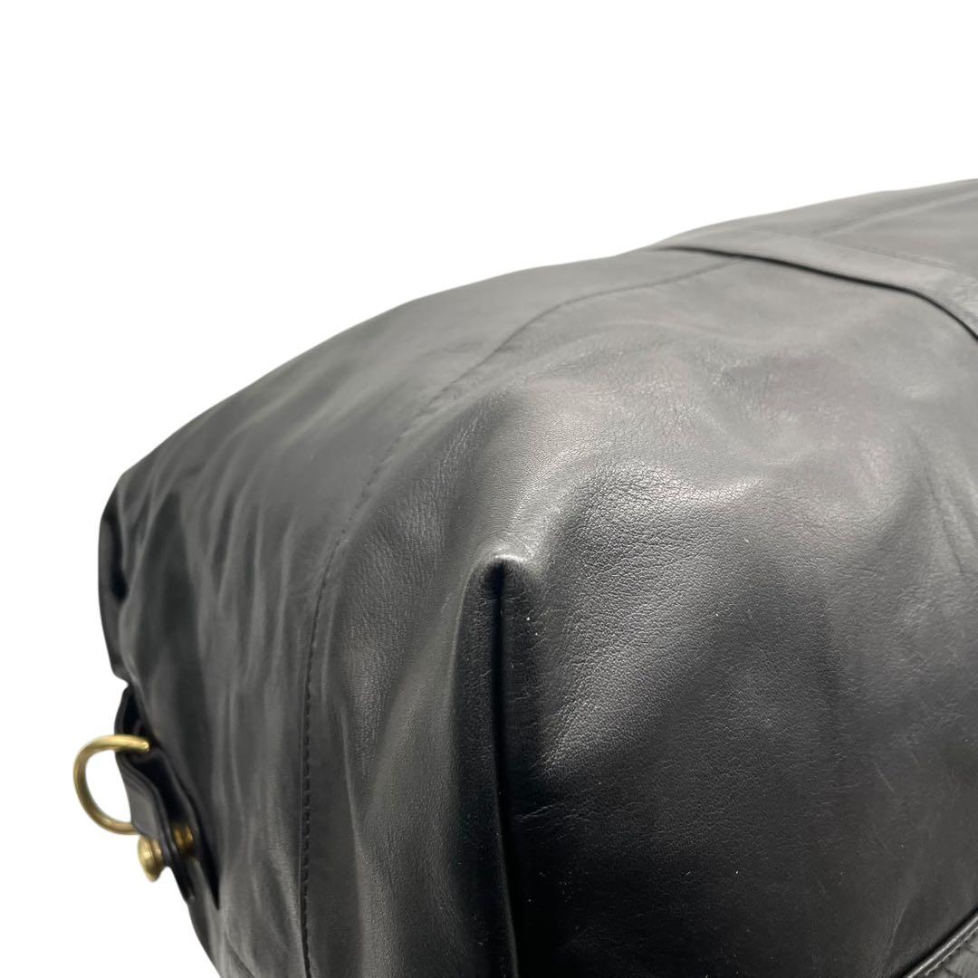 コーチ 特大 ボストンバッグ ブラック 2way レザー 斜め掛け可 クロスボディー 旅行 出張 大容量 ショルダーバッグ ハンドバッグ 本革 COACH ゴールド金具 クロシェット付き