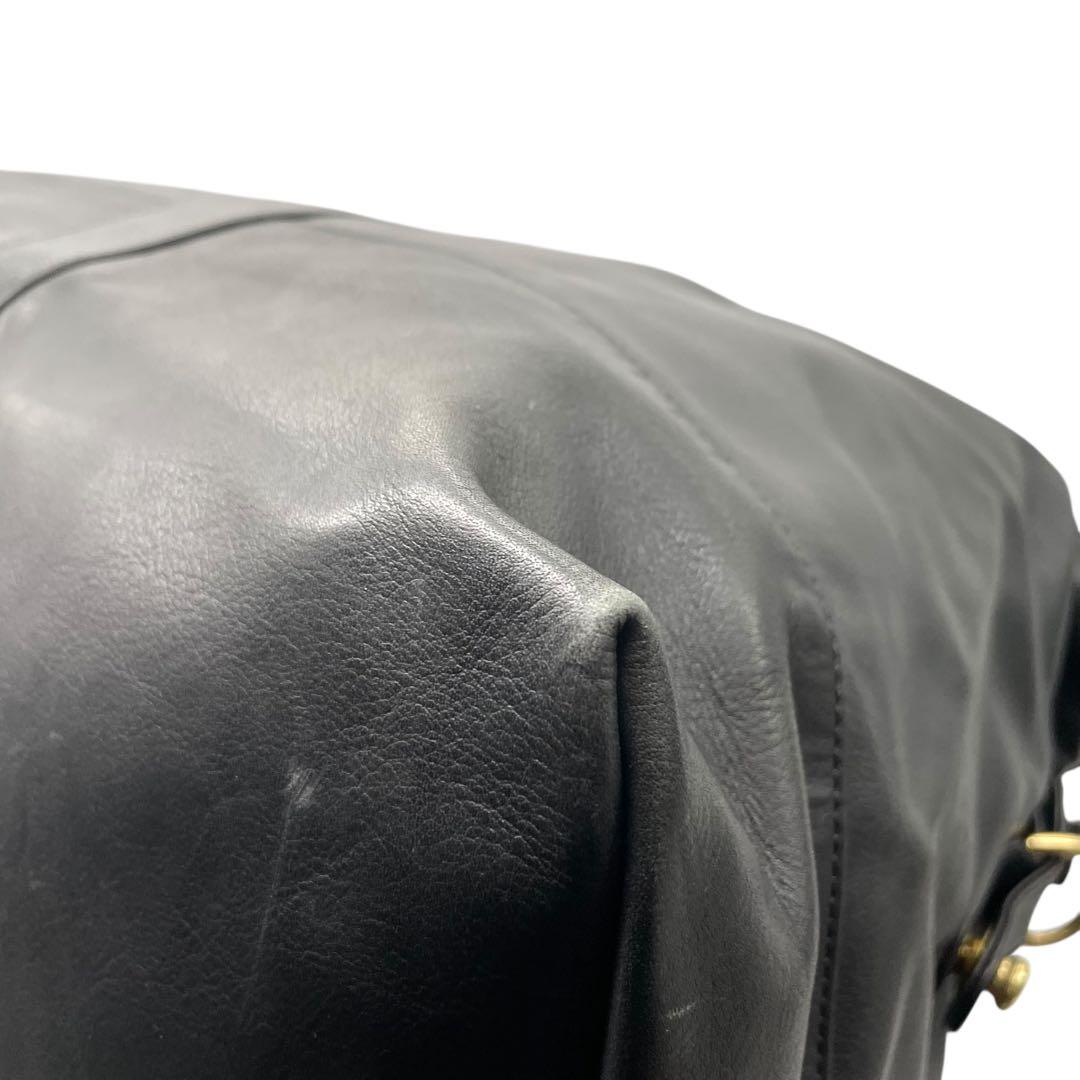 コーチ 特大 ボストンバッグ ブラック 2way レザー 斜め掛け可 クロスボディー 旅行 出張 大容量 ショルダーバッグ ハンドバッグ 本革 COACH ゴールド金具 クロシェット付き